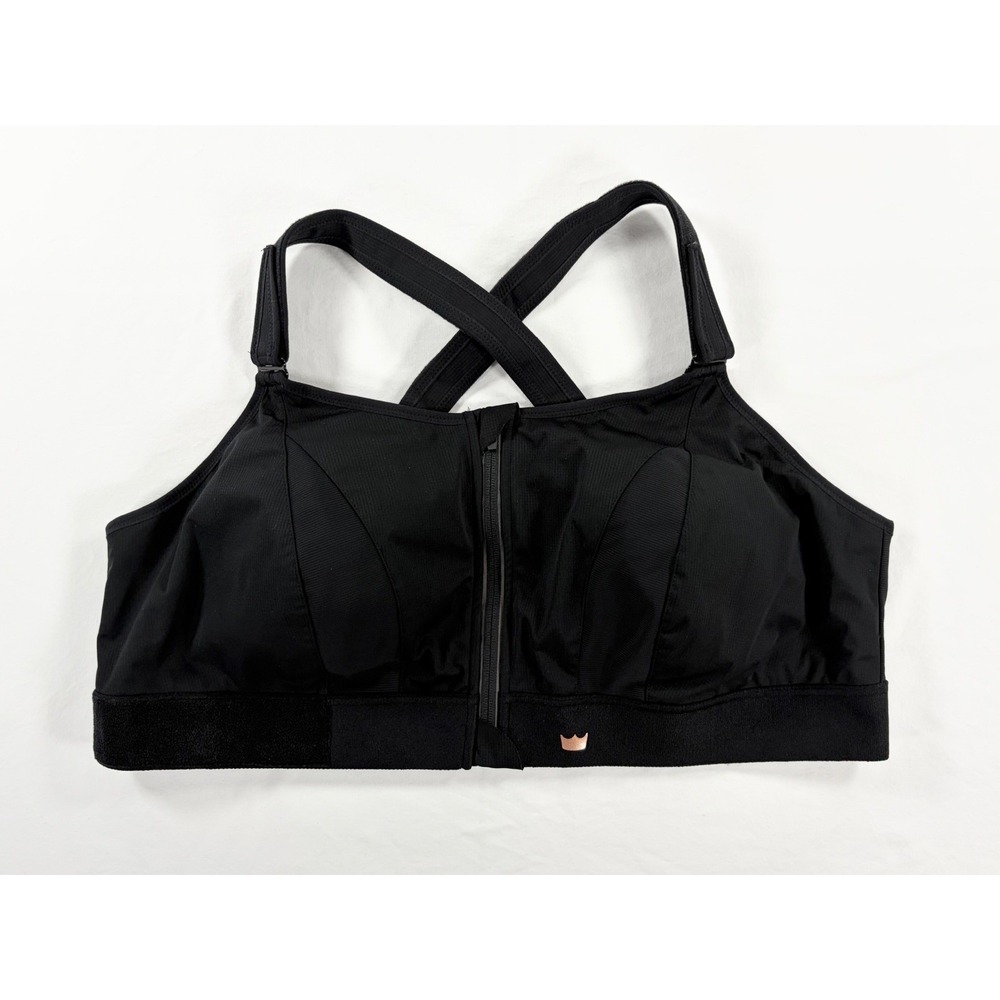 New SHEFIT Ultimate Sports Bra Adjustable High Impact Front Zip Black 6XL 6 Luxe